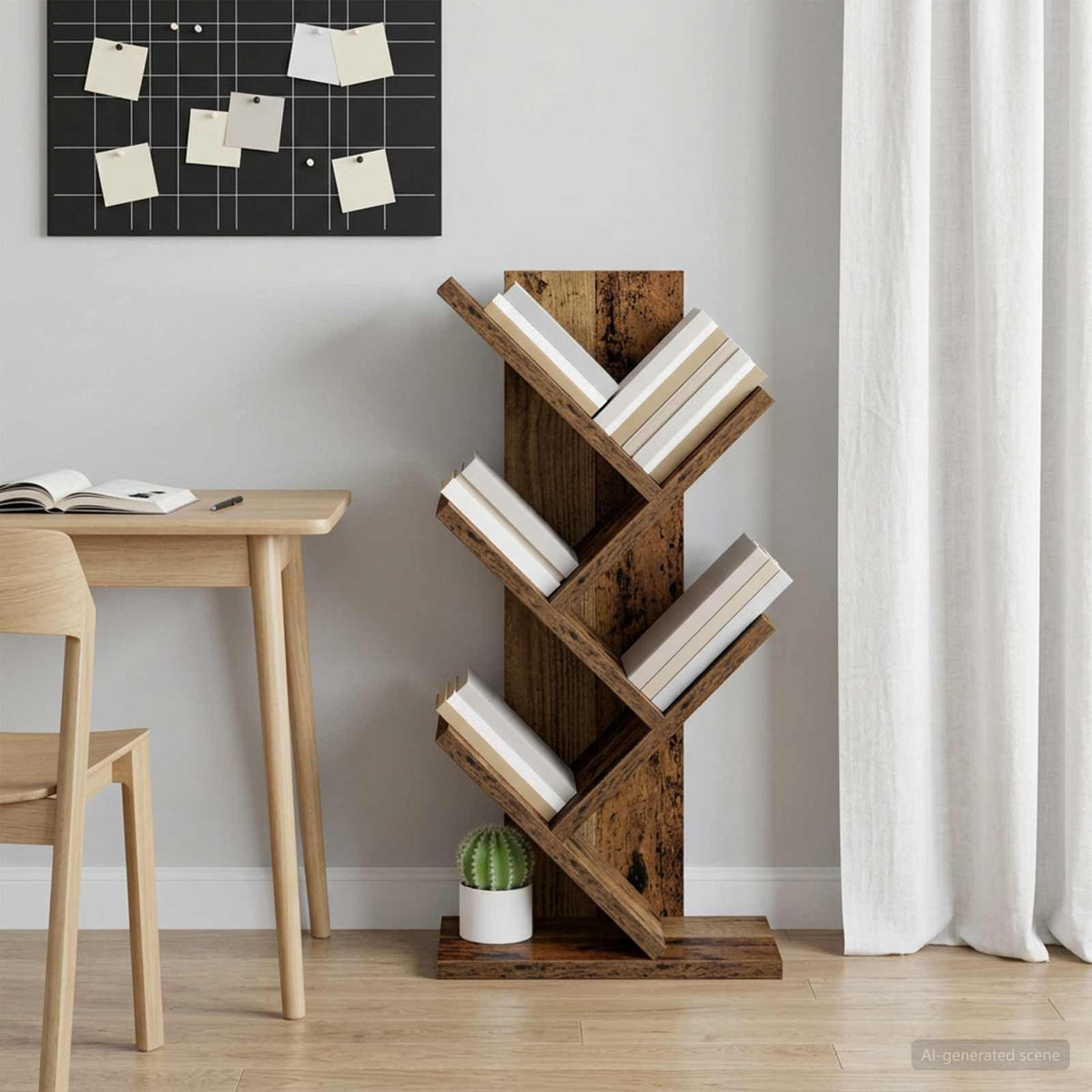 Boekenkast in de vorm van een boom 4-vaks 30 x 18 x 60 cm is nu te koop bij PeponiXL, paradijselijk wonen!