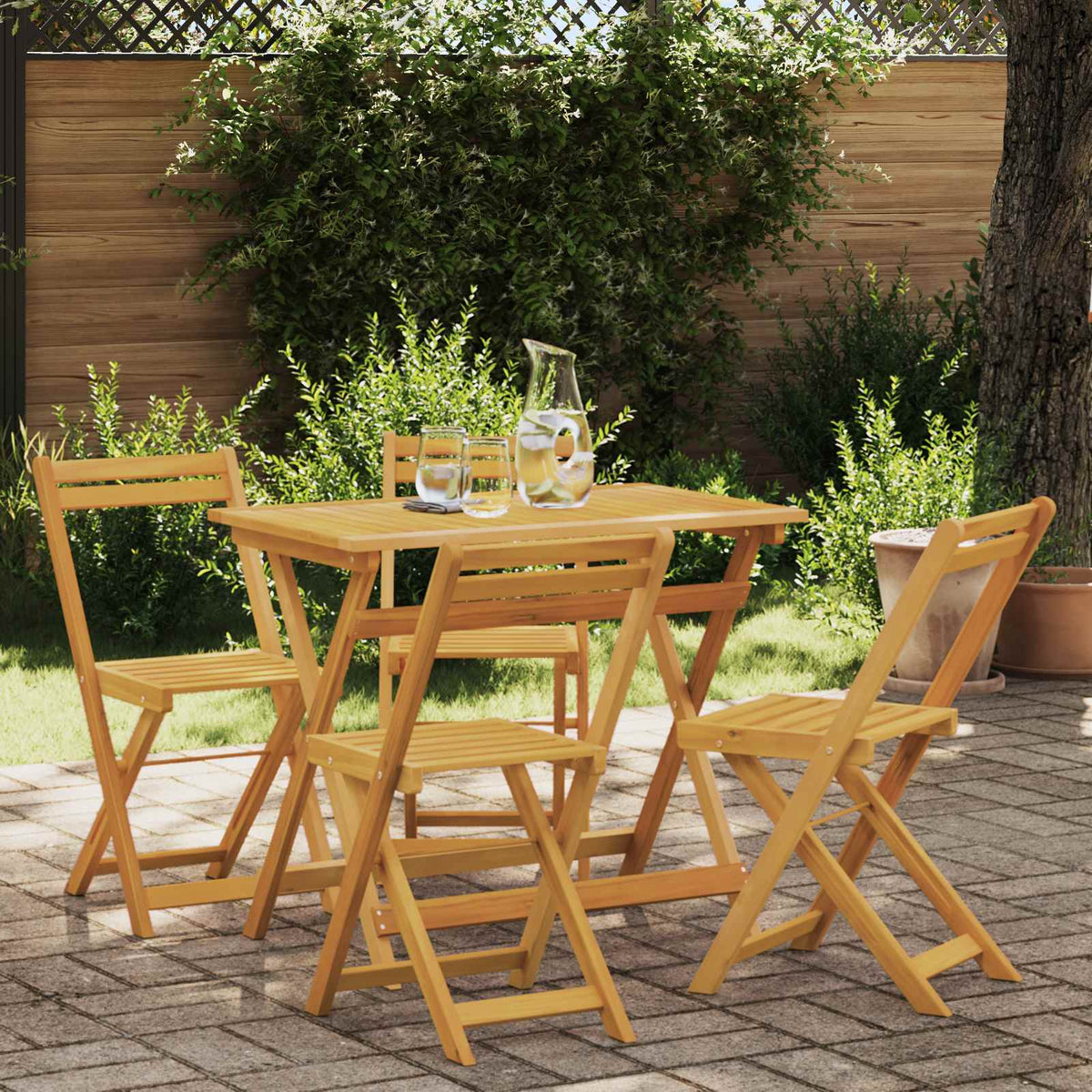 Opvouwbare Tuinstoelen 4 pcs Naturel 40 x 53 x 80 cm is nu te koop bij PeponiXL, paradijselijk wonen!