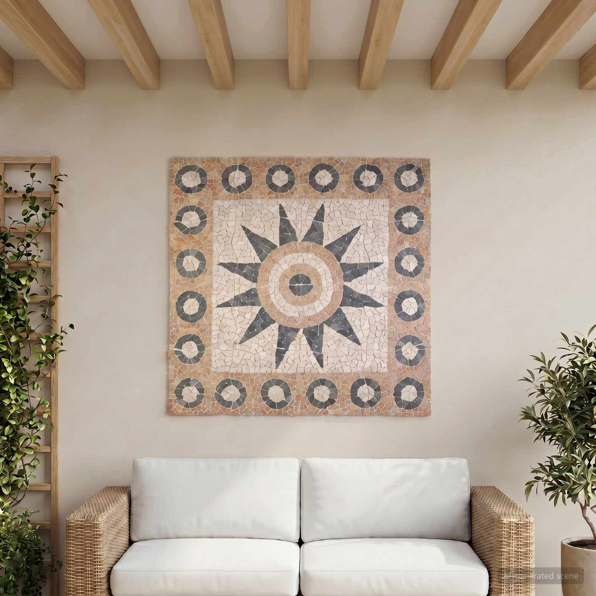 Mosaic Tiles Bloem Patroon Meerkleurig 120 x 120 cm Marmer is nu te koop bij PeponiXL, paradijselijk wonen!