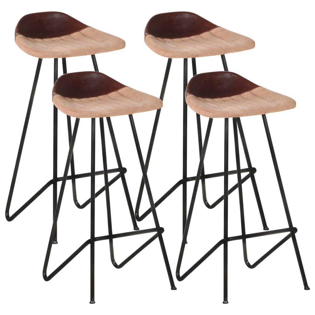 Barkrukken 4 st echt leer bruin is nu te koop bij PeponiXL, paradijselijk wonen!