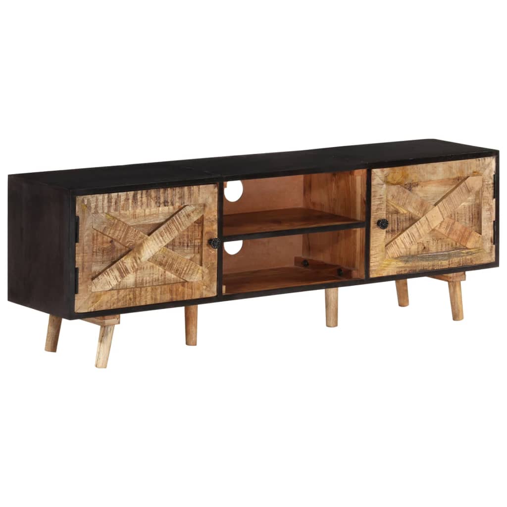 Tv-meubel 140x30x46 cm ruw mangohout en massief acaciahout is nu te koop bij PeponiXL, paradijselijk wonen!