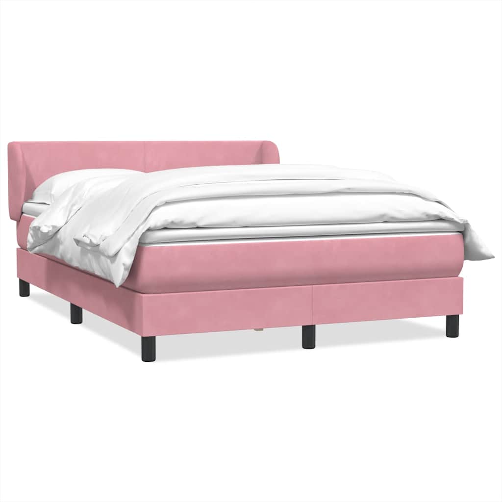 Boxspring met matras fluweel roze 140x210 cm is nu te koop bij PeponiXL, paradijselijk wonen!