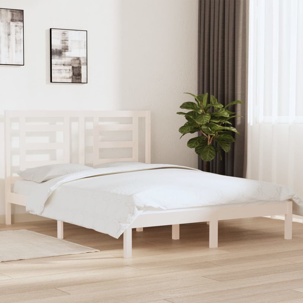 Bedframe zonder matras massief grenenhout wit 160x200 cm is nu te koop bij PeponiXL, paradijselijk wonen!