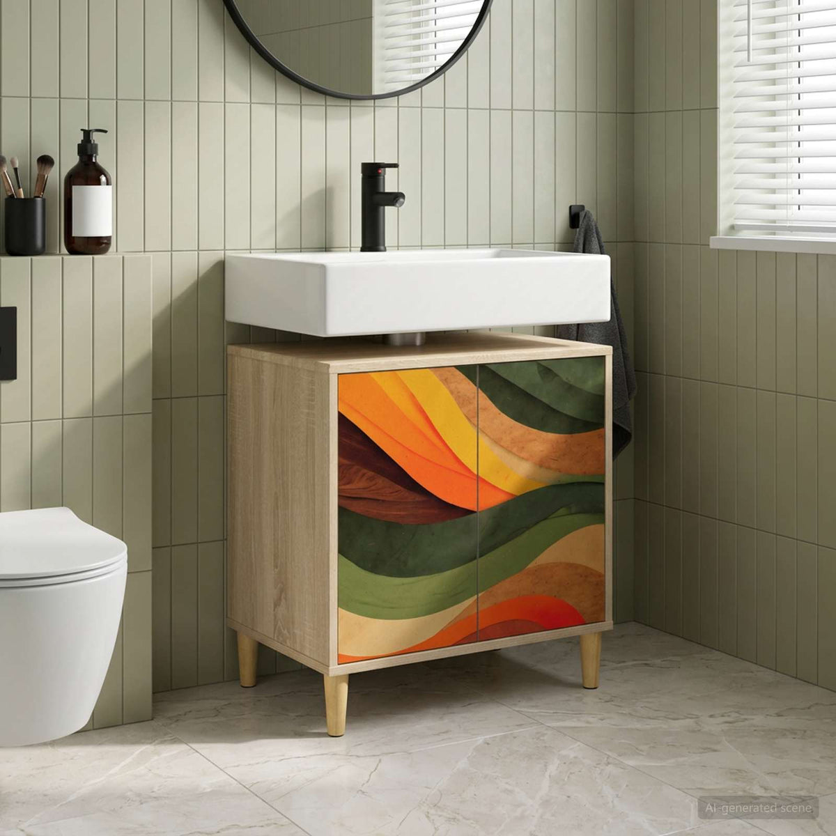 Badkamerkast BONN Sonoma 60 x 40 x 60 cm Bewerkt hout is nu te koop bij PeponiXL, paradijselijk wonen!