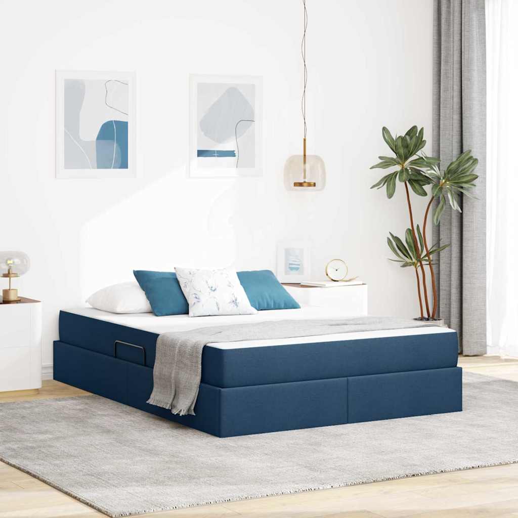 Opbergbed met matras met opslag Blauw 140 x 190 cm Polyester is nu te koop bij PeponiXL, paradijselijk wonen!