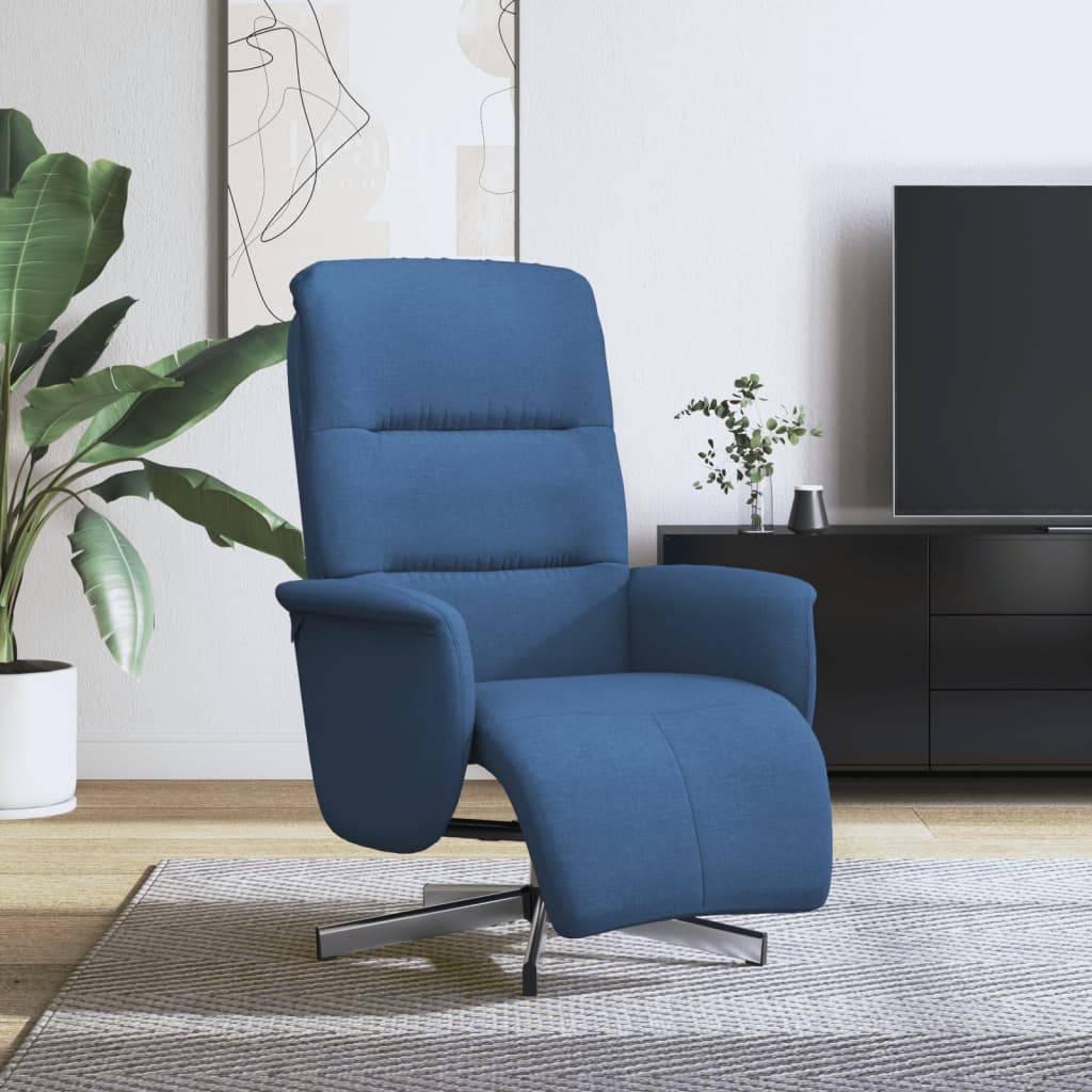 Fauteuil verstelbaar met voetensteun stof blauw is nu te koop bij PeponiXL, paradijselijk wonen!