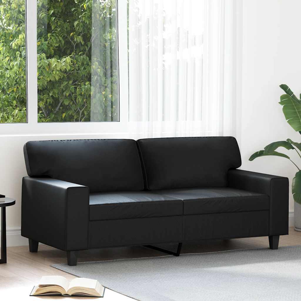 Tweezitsbank 140 cm kunstleer zwart is nu te koop bij PeponiXL, paradijselijk wonen!