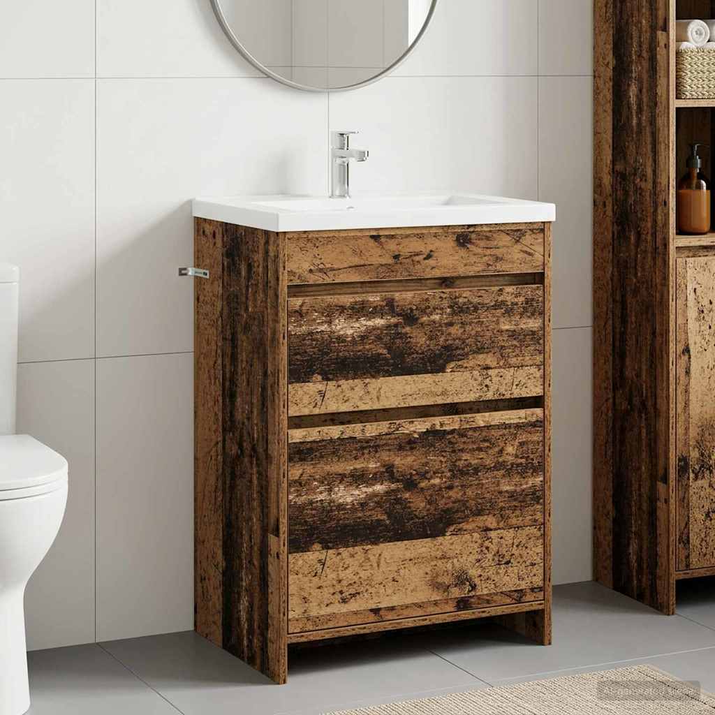 Badkamer Onder Wasbak Kast Oud hout 56 x 37,5 x 81 cm is nu te koop bij PeponiXL, paradijselijk wonen!