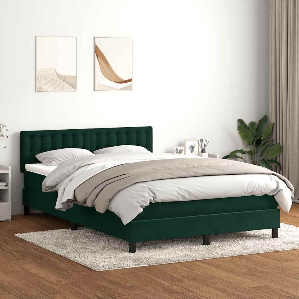 Boxspring met matras fluweel donkergroen 160x220 cm is nu te koop bij PeponiXL, paradijselijk wonen!