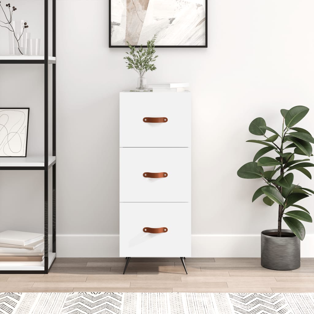 Dressoir 34,5x34x90 cm bewerkt hout wit is nu te koop bij PeponiXL, paradijselijk wonen!