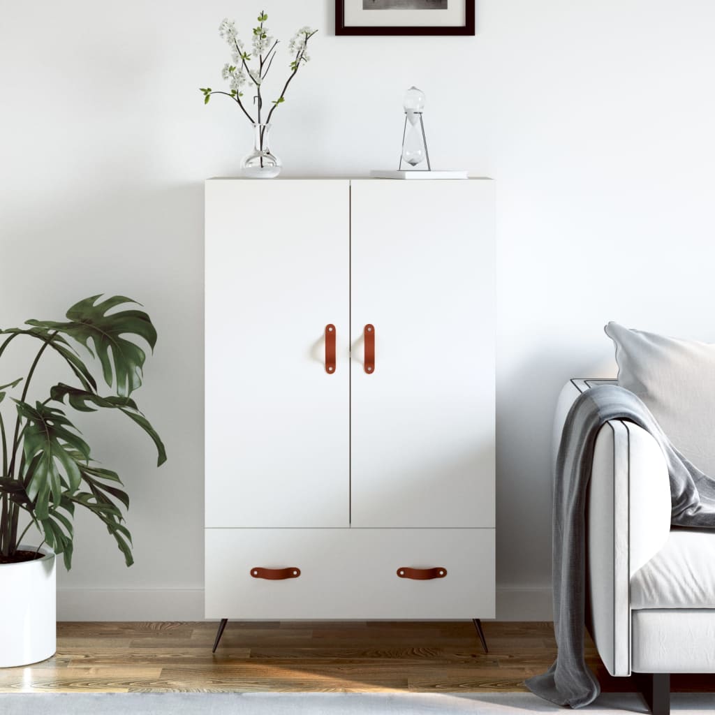 Hoge kast 69,5x31x115 cm bewerkt hout wit is nu te koop bij PeponiXL, paradijselijk wonen!