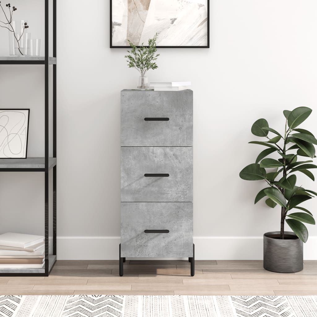 Dressoir 34,5x34x90 cm bewerkt hout betongrijs is nu te koop bij PeponiXL, paradijselijk wonen!