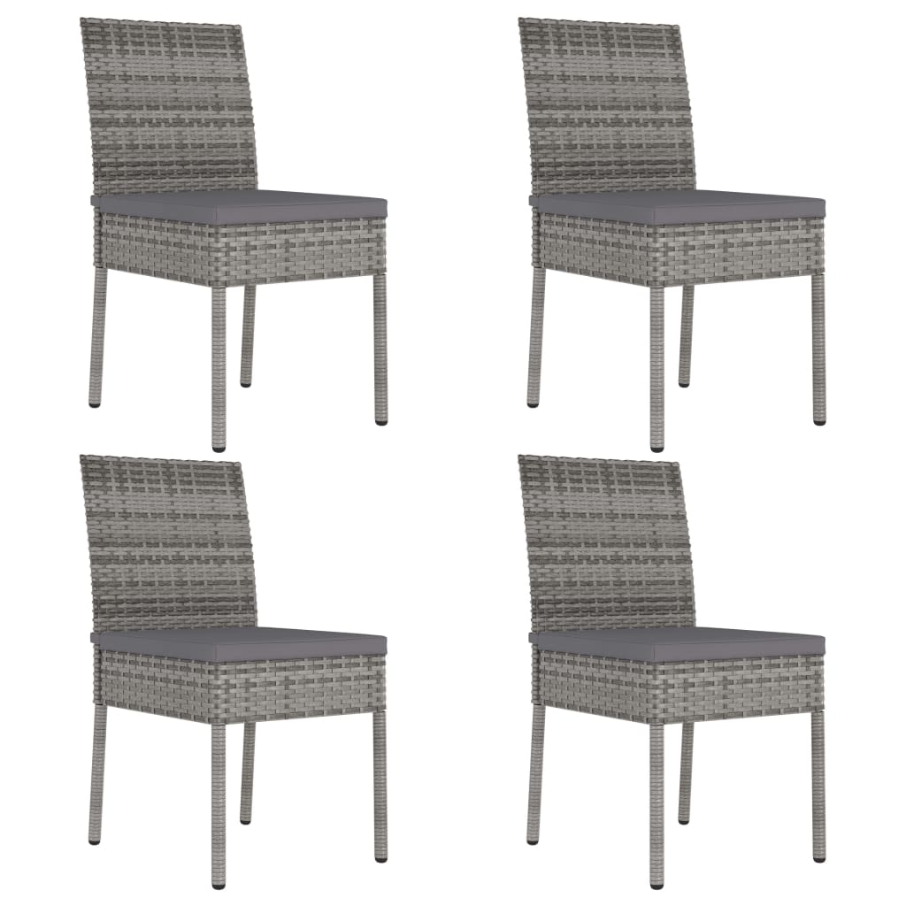 Tuinstoelen 4 st poly rattan grijs is nu te koop bij PeponiXL, paradijselijk wonen!