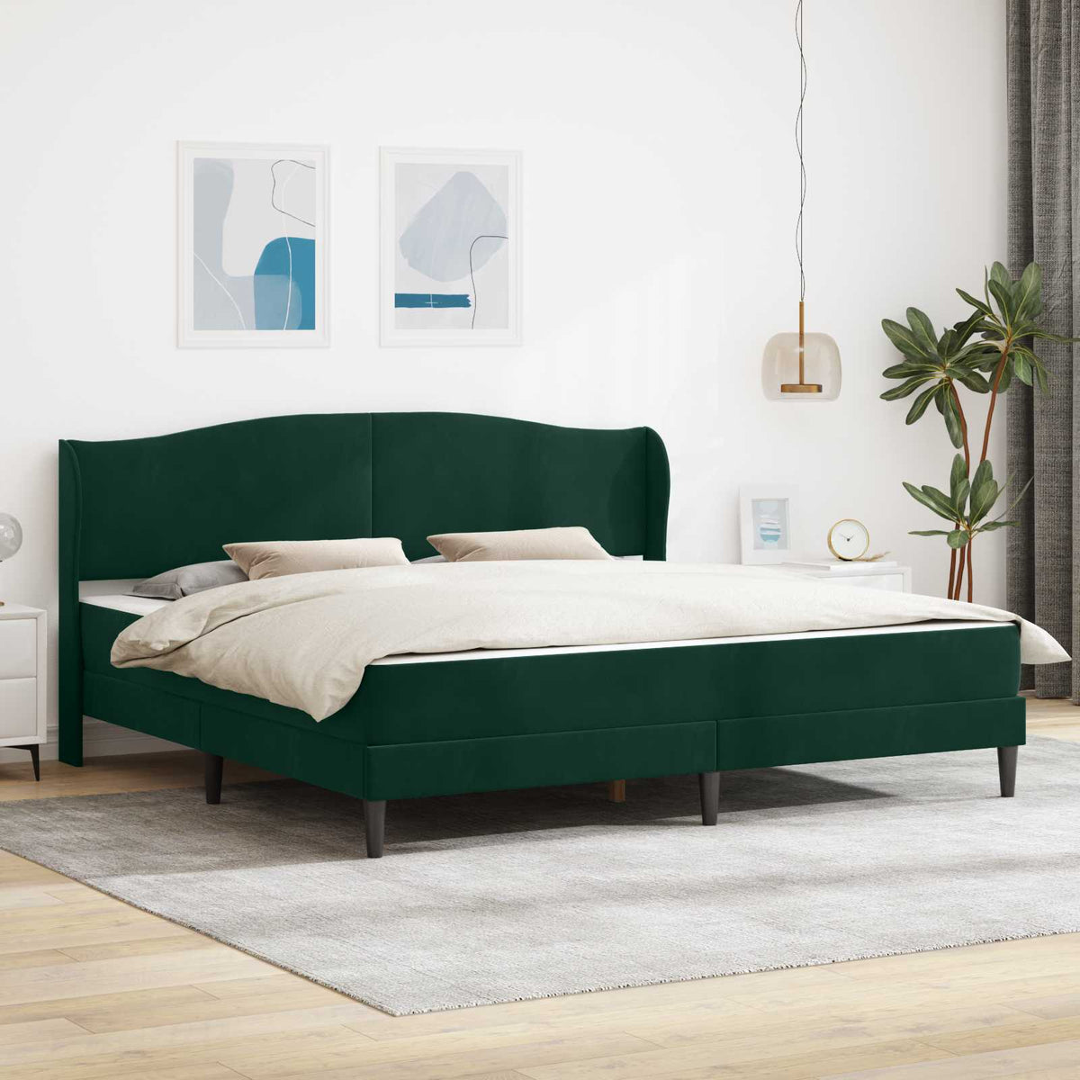 Bedframe met hoofdeinde Zwart 180 x 200 cm Fluweel is nu te koop bij PeponiXL, paradijselijk wonen!