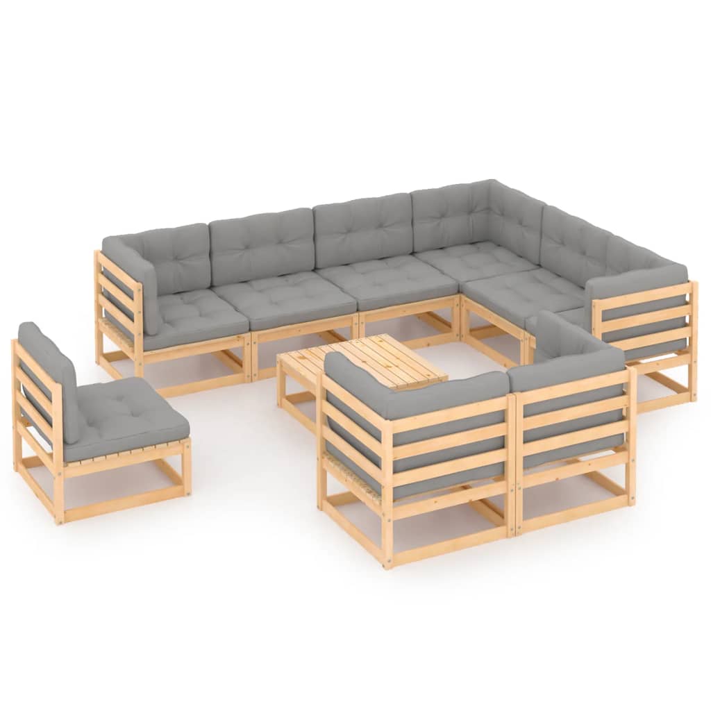 10-delige Loungeset met kussens massief grenenhout is nu te koop bij PeponiXL, paradijselijk wonen!