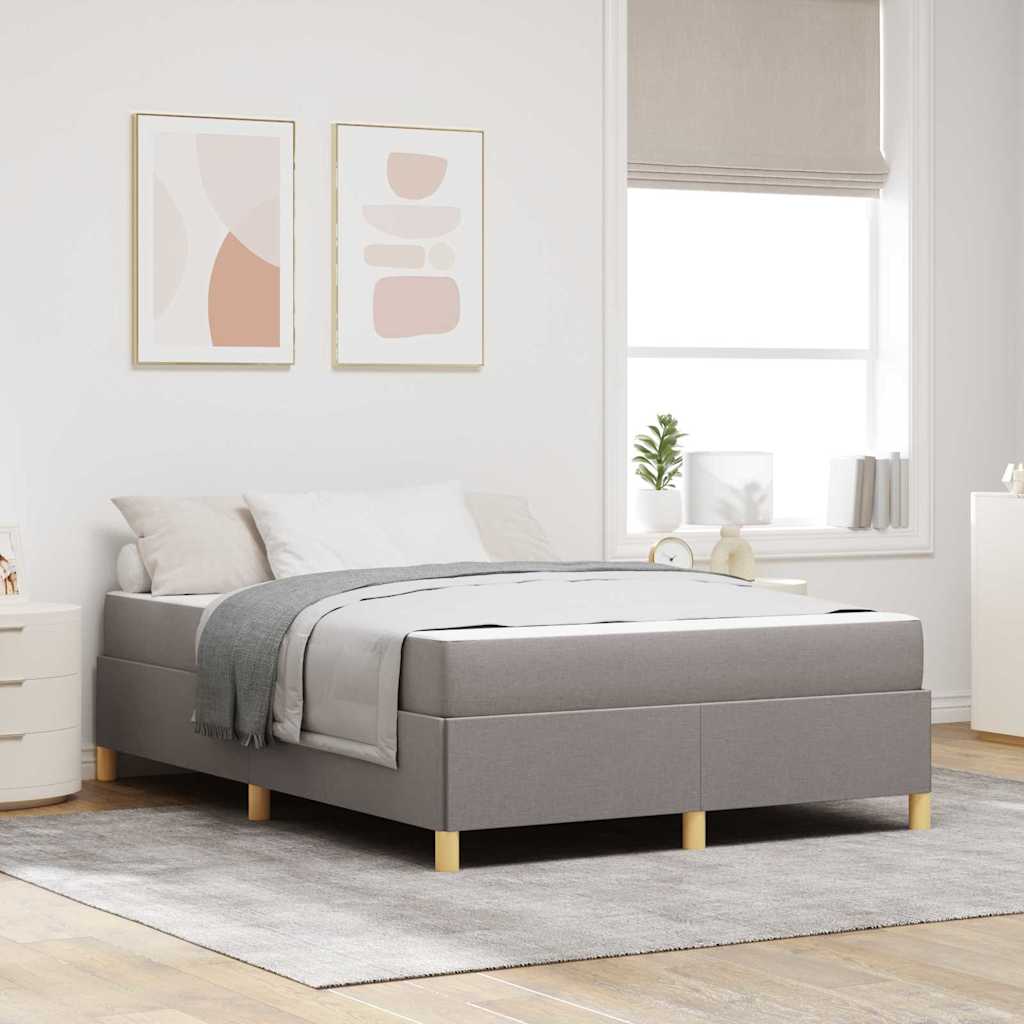 Bedframe met matras Taupe 140 x 190 cm Stof is nu te koop bij PeponiXL, paradijselijk wonen!