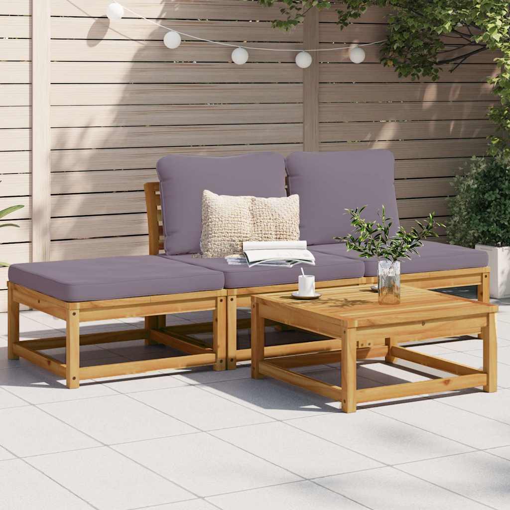 4-delige Loungeset met kussens massief acaciahout is nu te koop bij PeponiXL, paradijselijk wonen!
