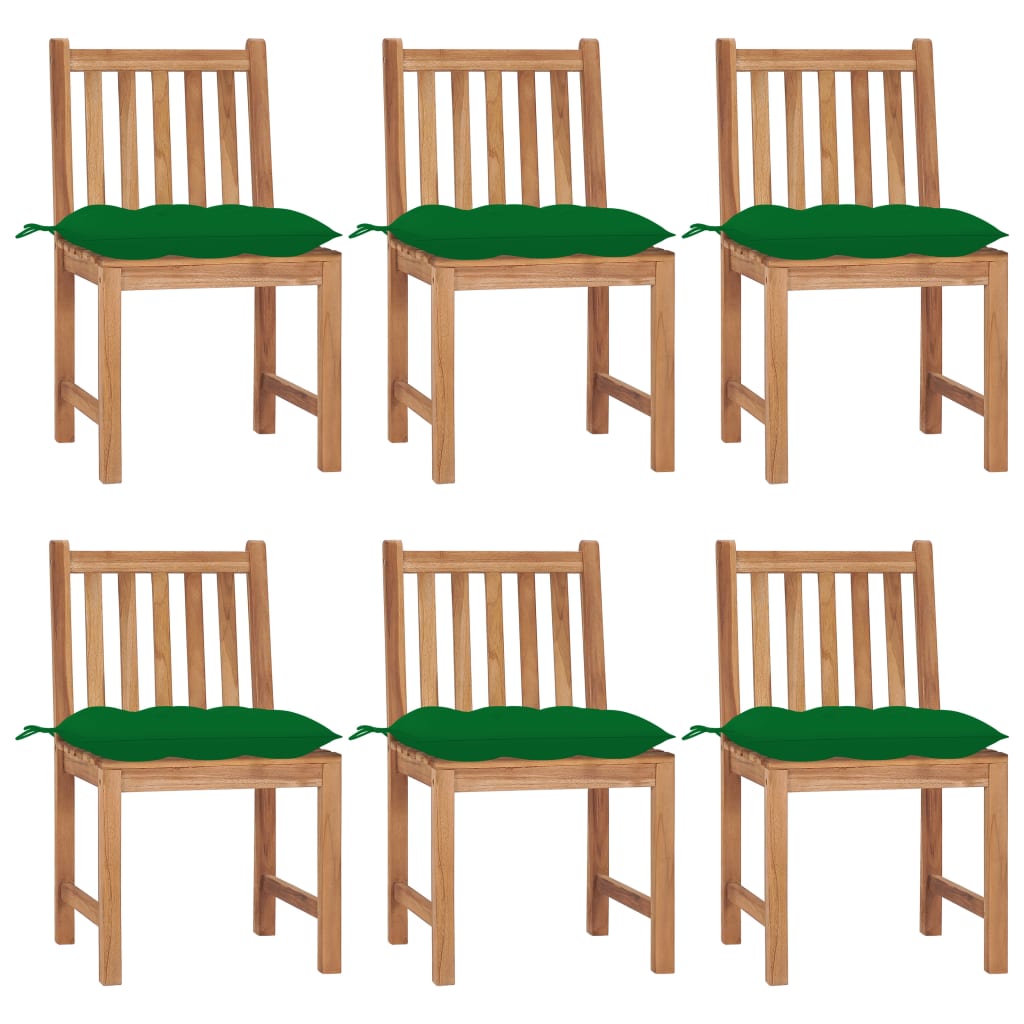 Tuinstoelen 6 st met kussens massief teakhout is nu te koop bij PeponiXL, paradijselijk wonen!