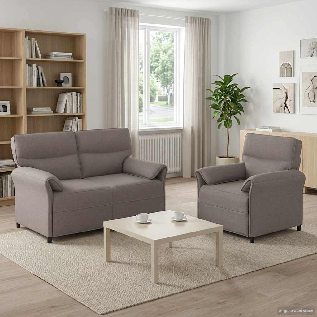 Bankstel 2 st Taupe Stof is nu te koop bij PeponiXL, paradijselijk wonen!