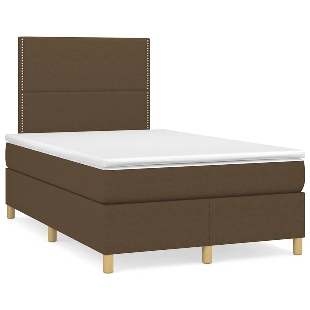 Boxspring met matras stof donkerbruin 120x190 cm is nu te koop bij PeponiXL, paradijselijk wonen!