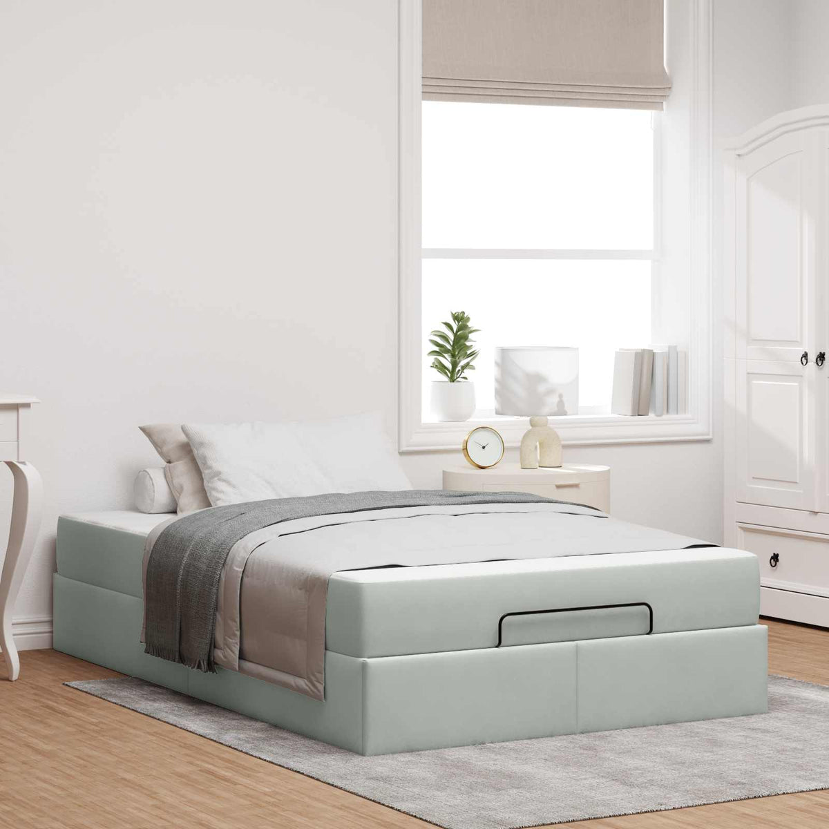 Bedframe met matras 2 pcs Lichtgrijs Fluweel is nu te koop bij PeponiXL, paradijselijk wonen!