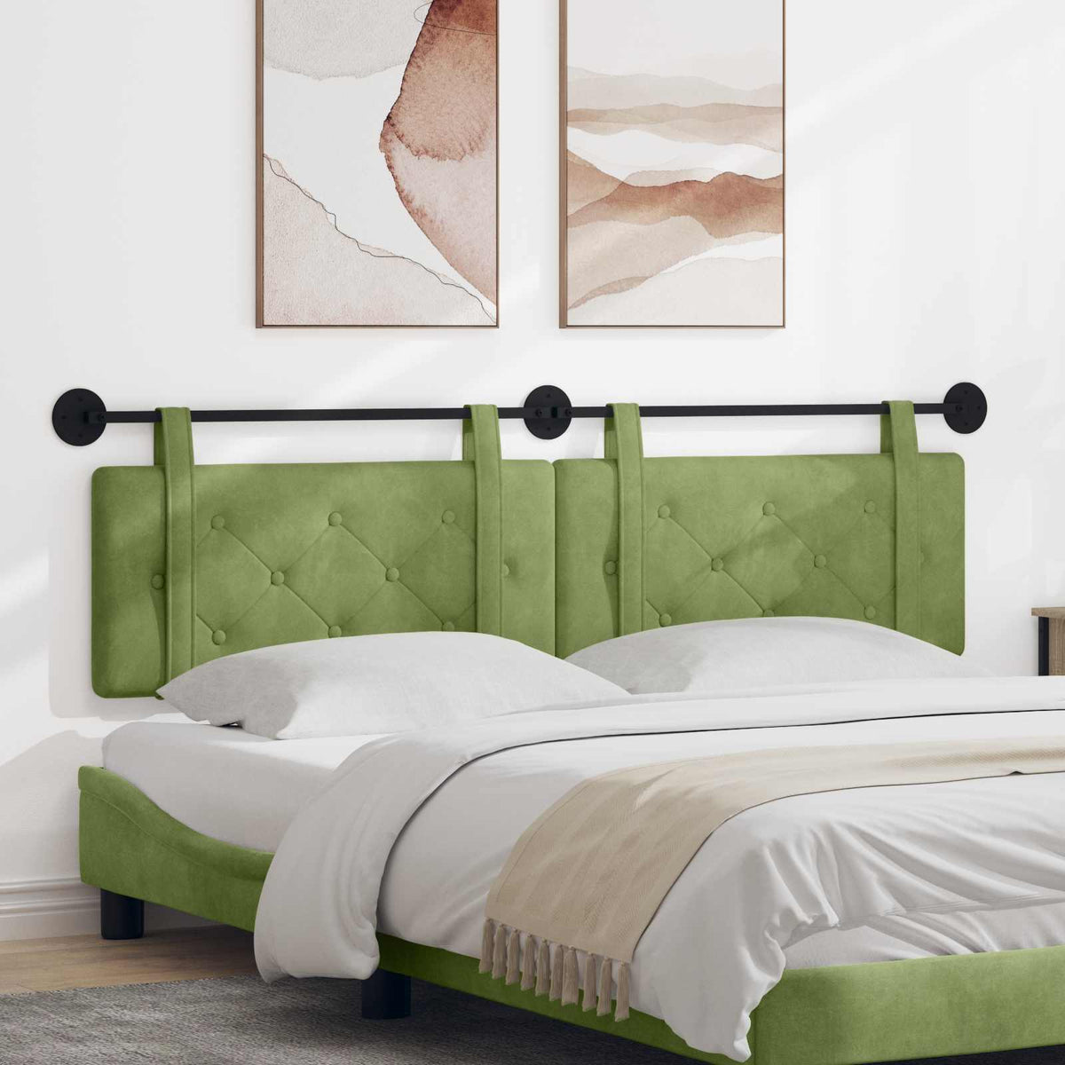 Hangend hoofdbord Lichtgroen Fluweel is nu te koop bij PeponiXL, paradijselijk wonen!