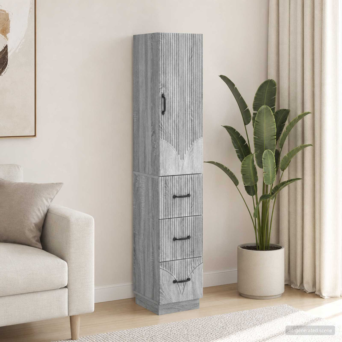 Kastenset 2 pcs Grijs Sonoma 33 x 34,5 x 87 cm Bewerkt hout is nu te koop bij PeponiXL, paradijselijk wonen!