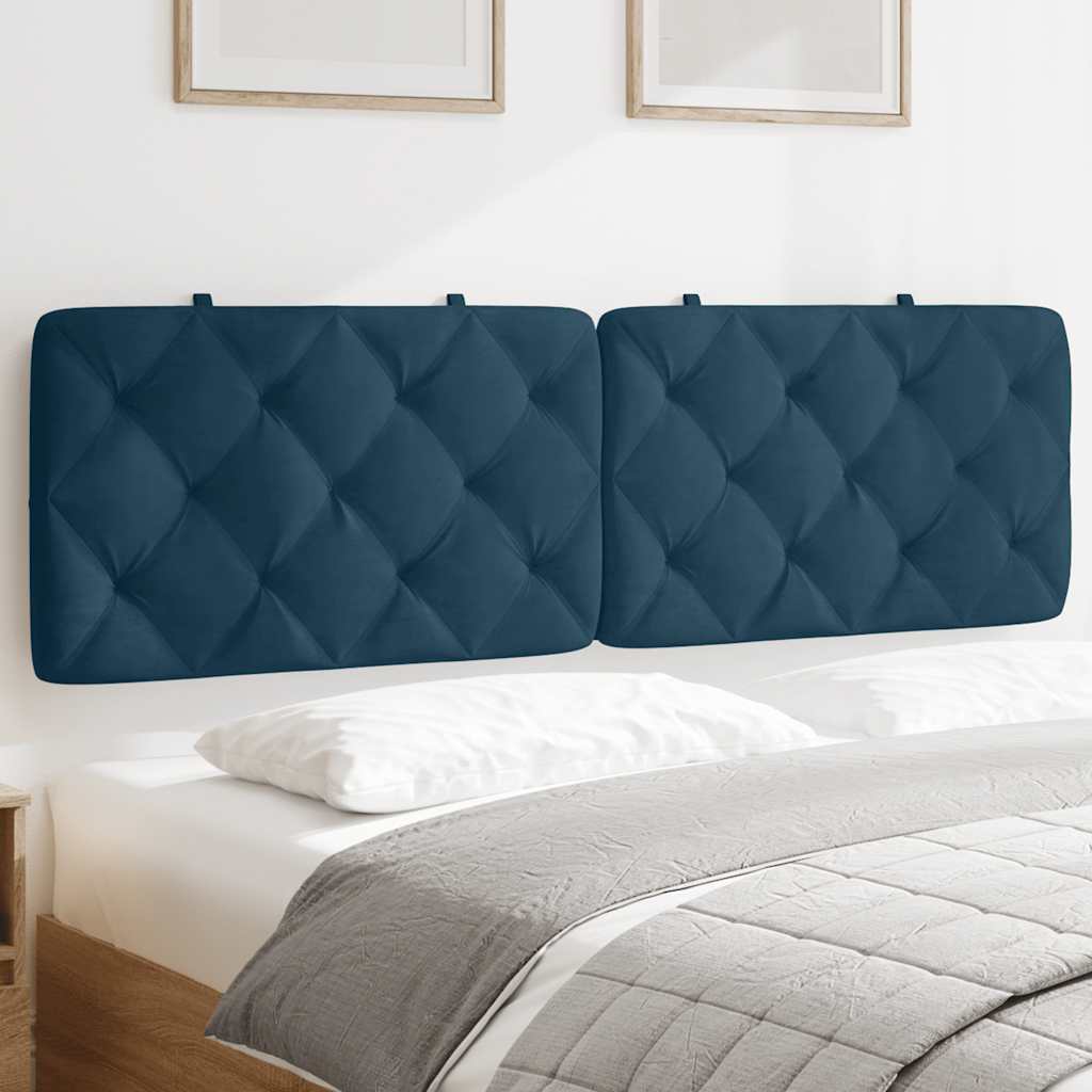 Hoofdbordkussen 160 cm fluweel blauw is nu te koop bij PeponiXL, paradijselijk wonen!