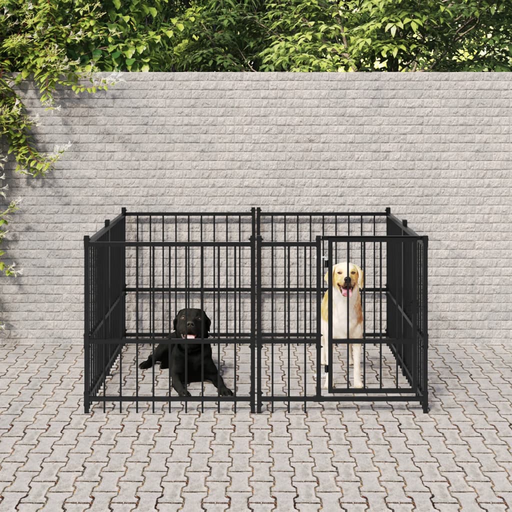 Hondenkennel voor buiten 3,75 m² staal is nu te koop bij PeponiXL, paradijselijk wonen!