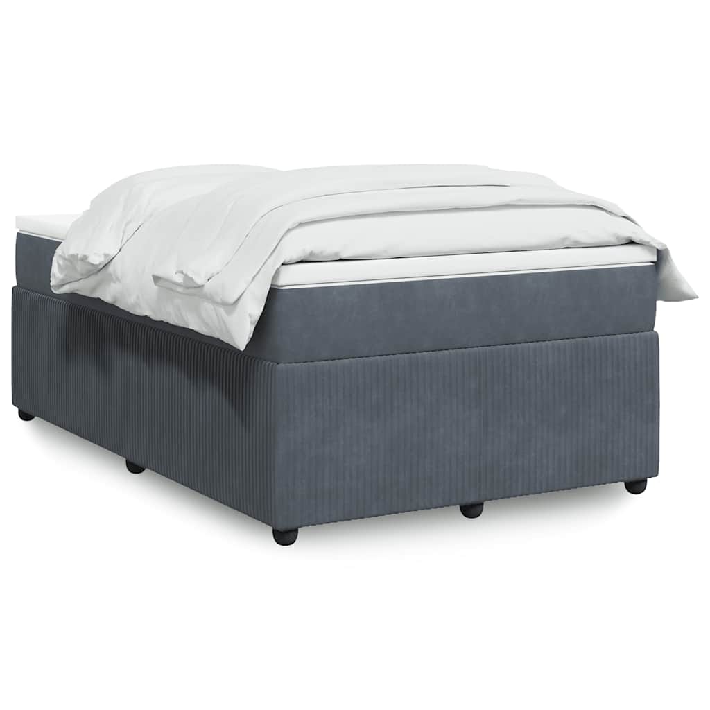 Boxspring met matras fluweel donkergrijs 120x200 cm is nu te koop bij PeponiXL, paradijselijk wonen!