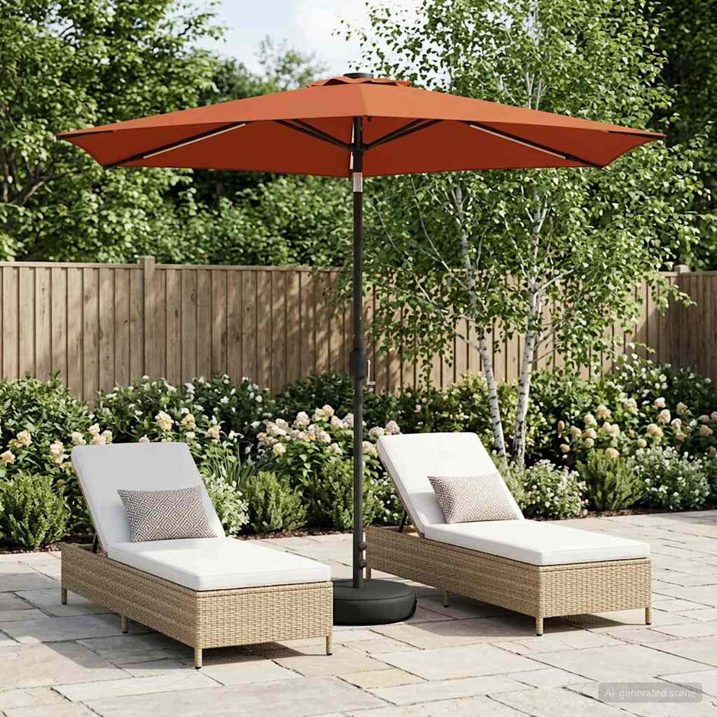Tuinparasol met LED-lampen en voet 270 x 270 cm Polyester is nu te koop bij PeponiXL, paradijselijk wonen!