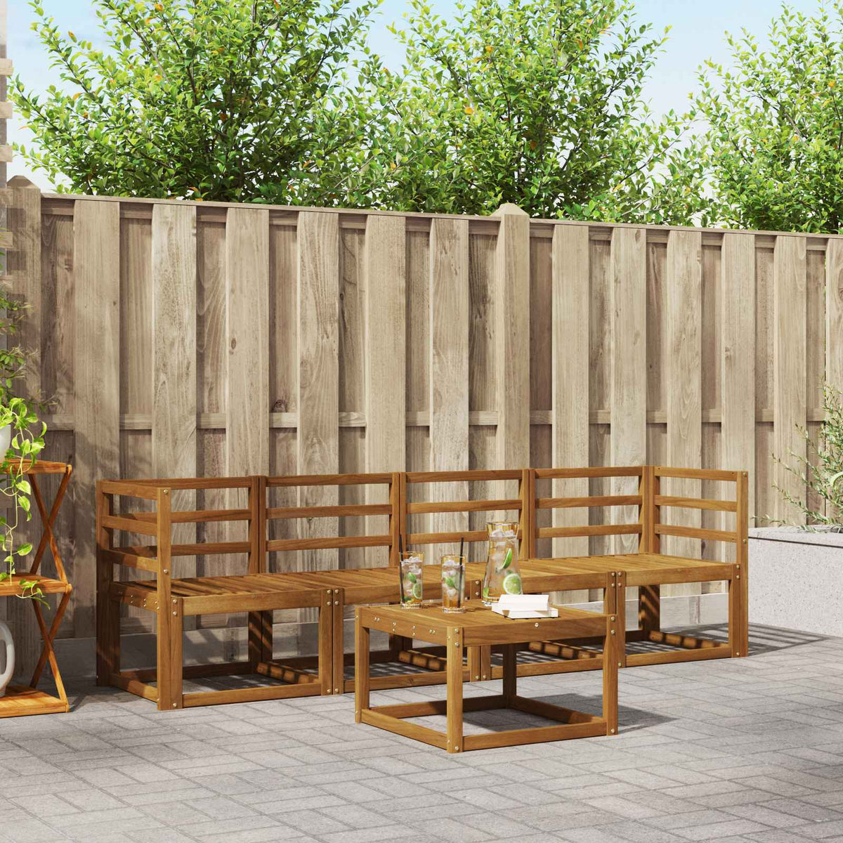 Buiten bankenset 5 pcs Naturel is nu te koop bij PeponiXL, paradijselijk wonen!