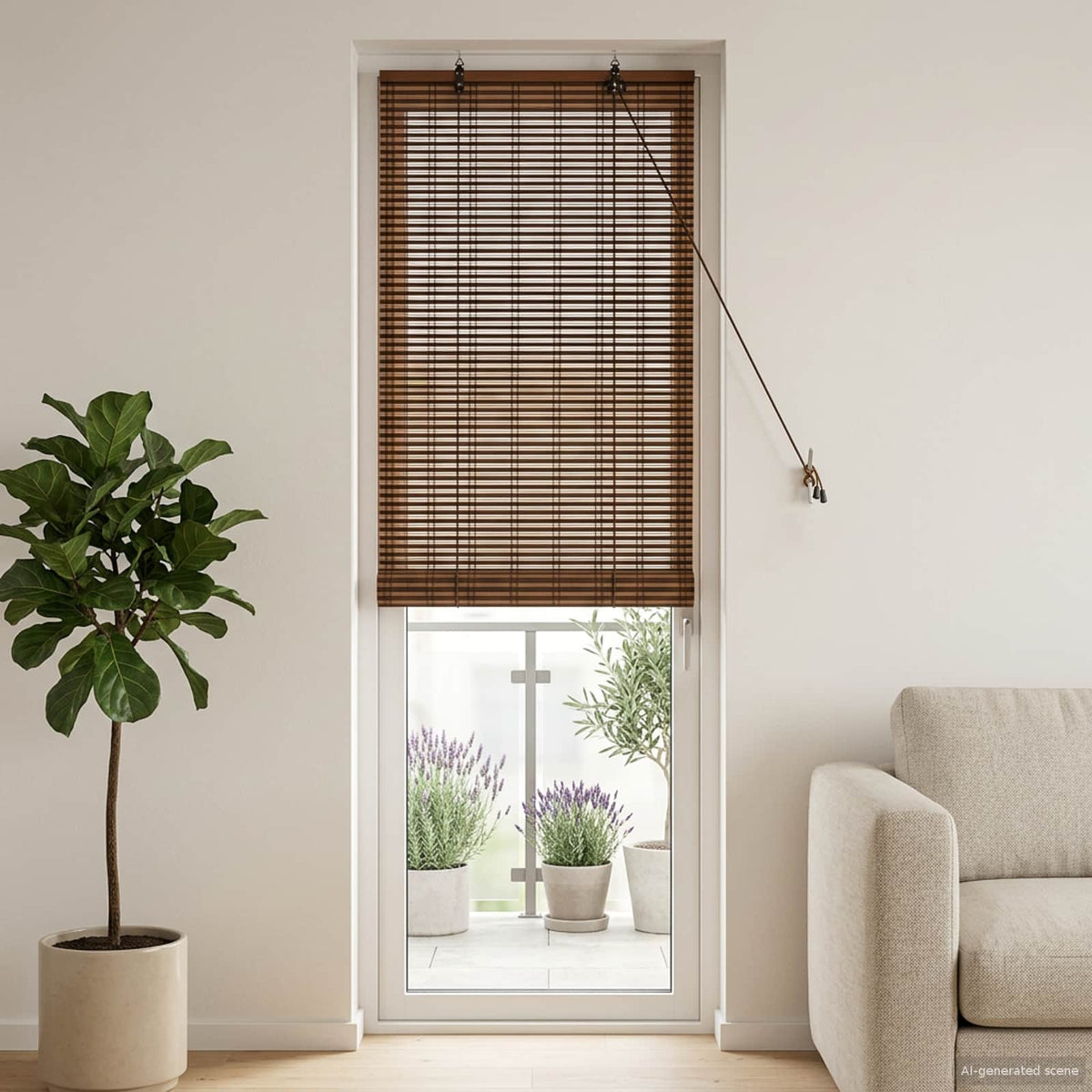 Rolgordijn Bruin 40 x 220 cm Bamboe is nu te koop bij PeponiXL, paradijselijk wonen!