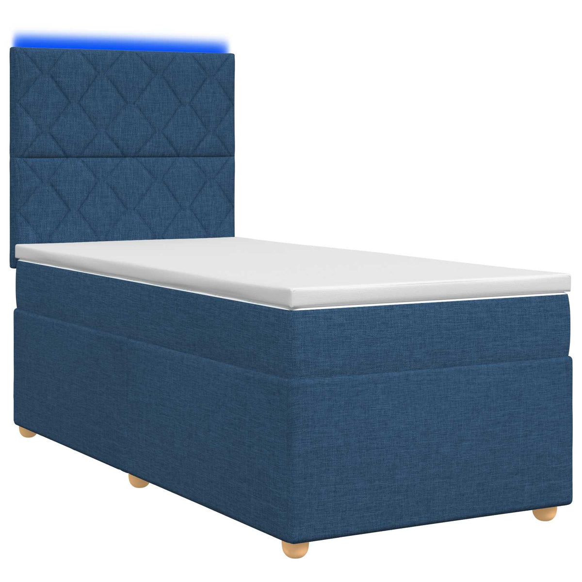 Boxspringbed met matras met hoofdeinde Blauw 100 x 200 cm Stof is nu te koop bij PeponiXL, paradijselijk wonen!