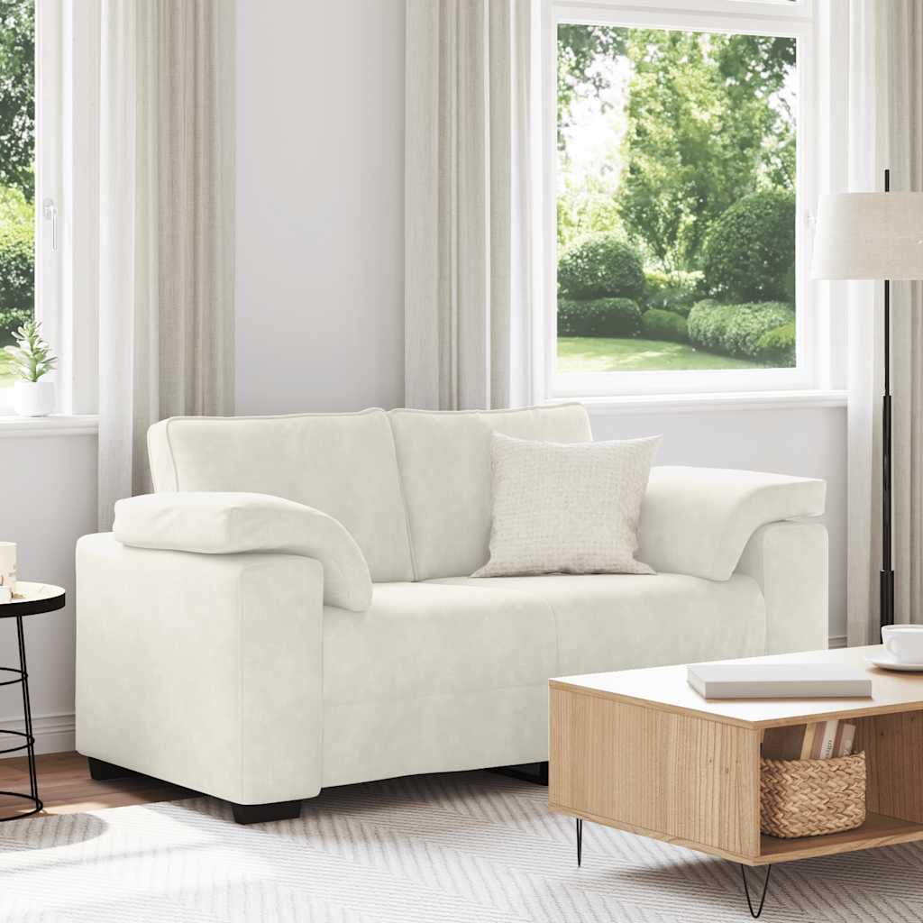 Loveseat Sofa Crème 160x77x82 cm Fluweel is nu te koop bij PeponiXL, paradijselijk wonen!