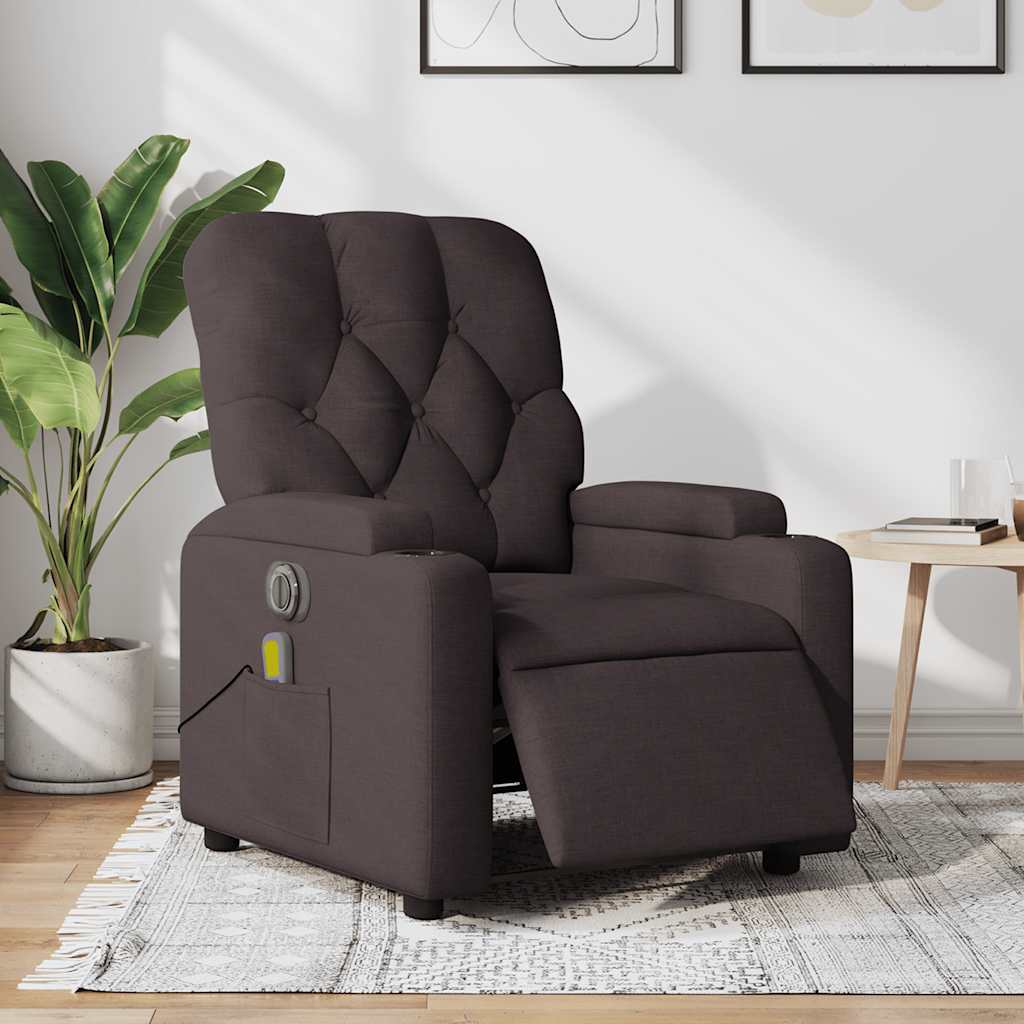 Massagestoel elektrisch verstelbaar stof donkerbruin is nu te koop bij PeponiXL, paradijselijk wonen!