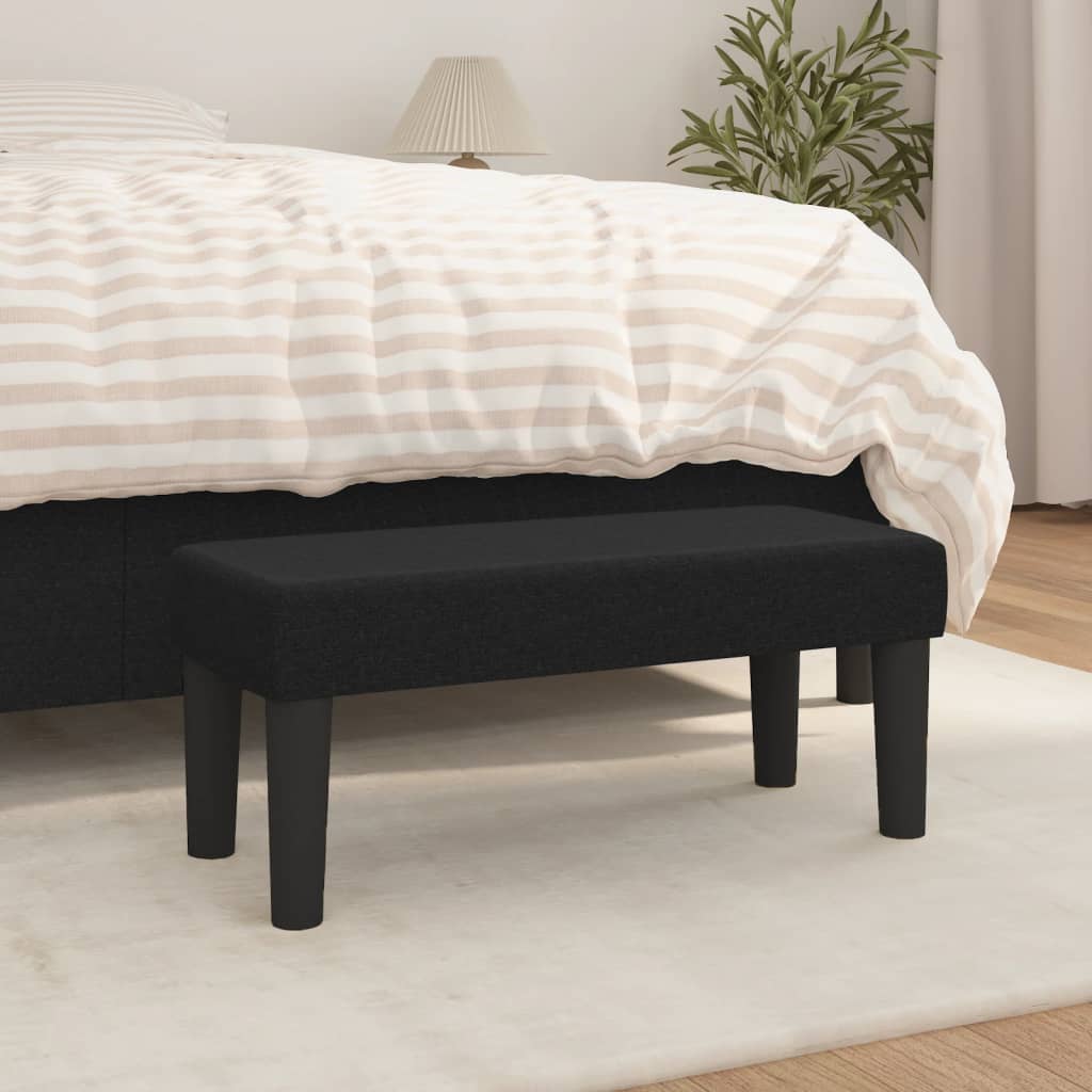 Bankje 70x30x30 cm stof zwart is nu te koop bij PeponiXL, paradijselijk wonen!