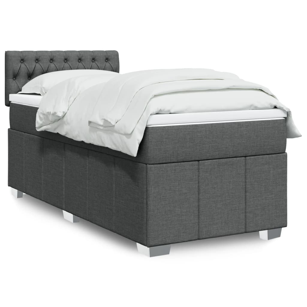 Boxspring met matras stof donkergrijs 80x200 cm is nu te koop bij PeponiXL, paradijselijk wonen!