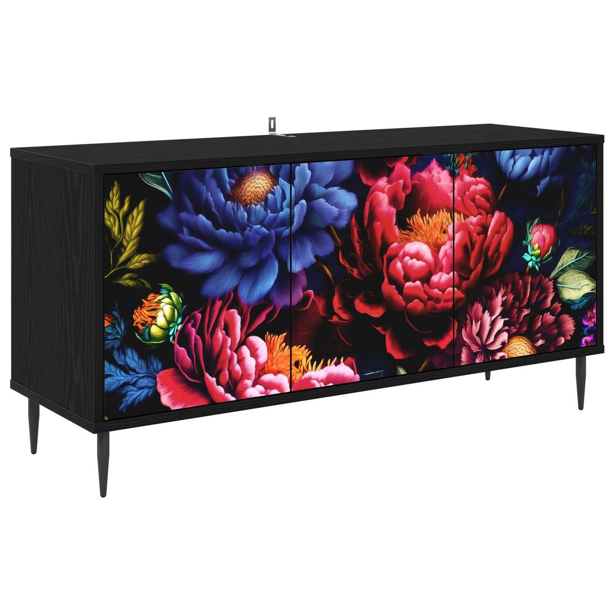 Tv-meubel KIEL 102 x 33 x 51 cm Zwart eiken Bewerkt hout is nu te koop bij PeponiXL, paradijselijk wonen!