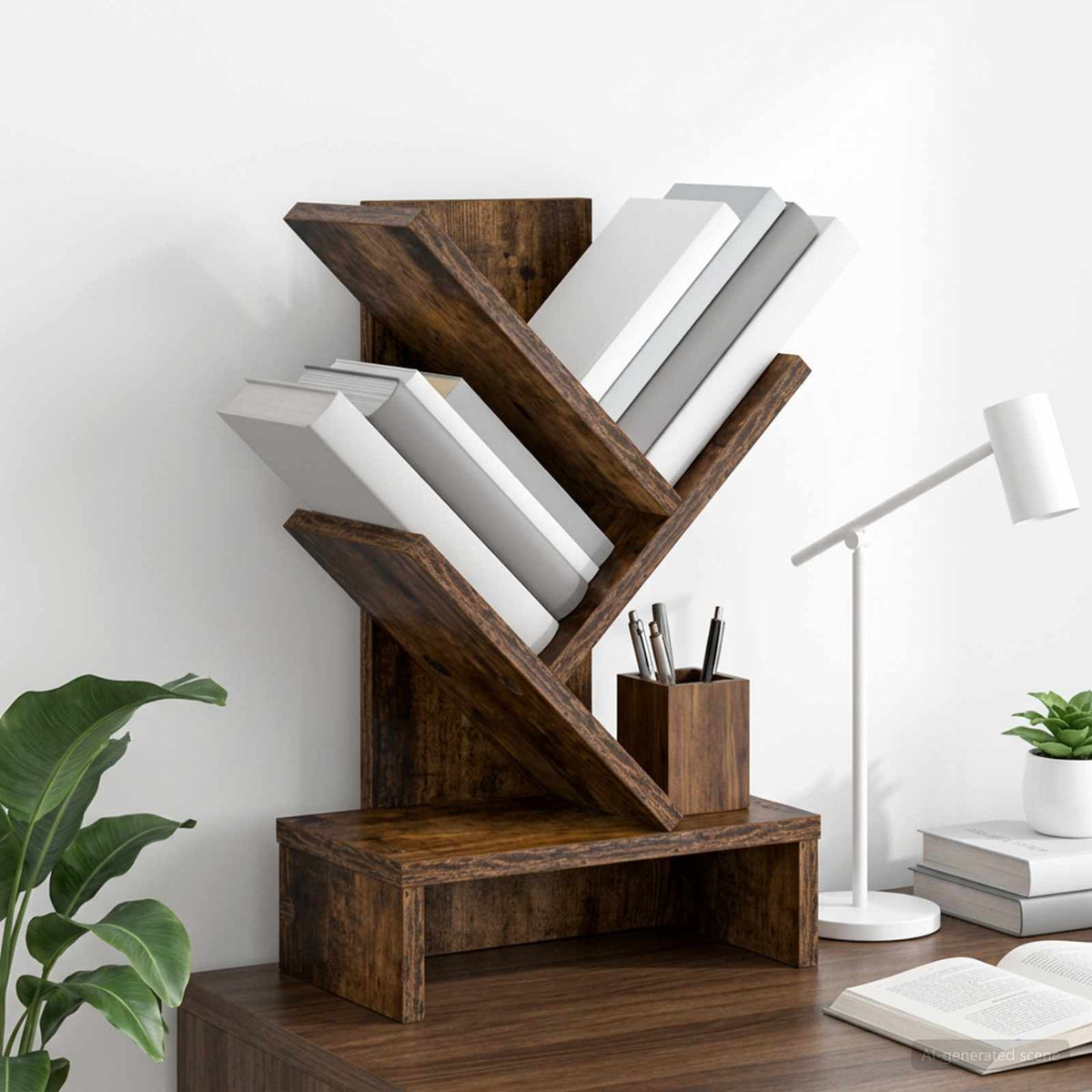 Boomvormige boekenplank met 3 planken 30 x 18 x 48 cm is nu te koop bij PeponiXL, paradijselijk wonen!