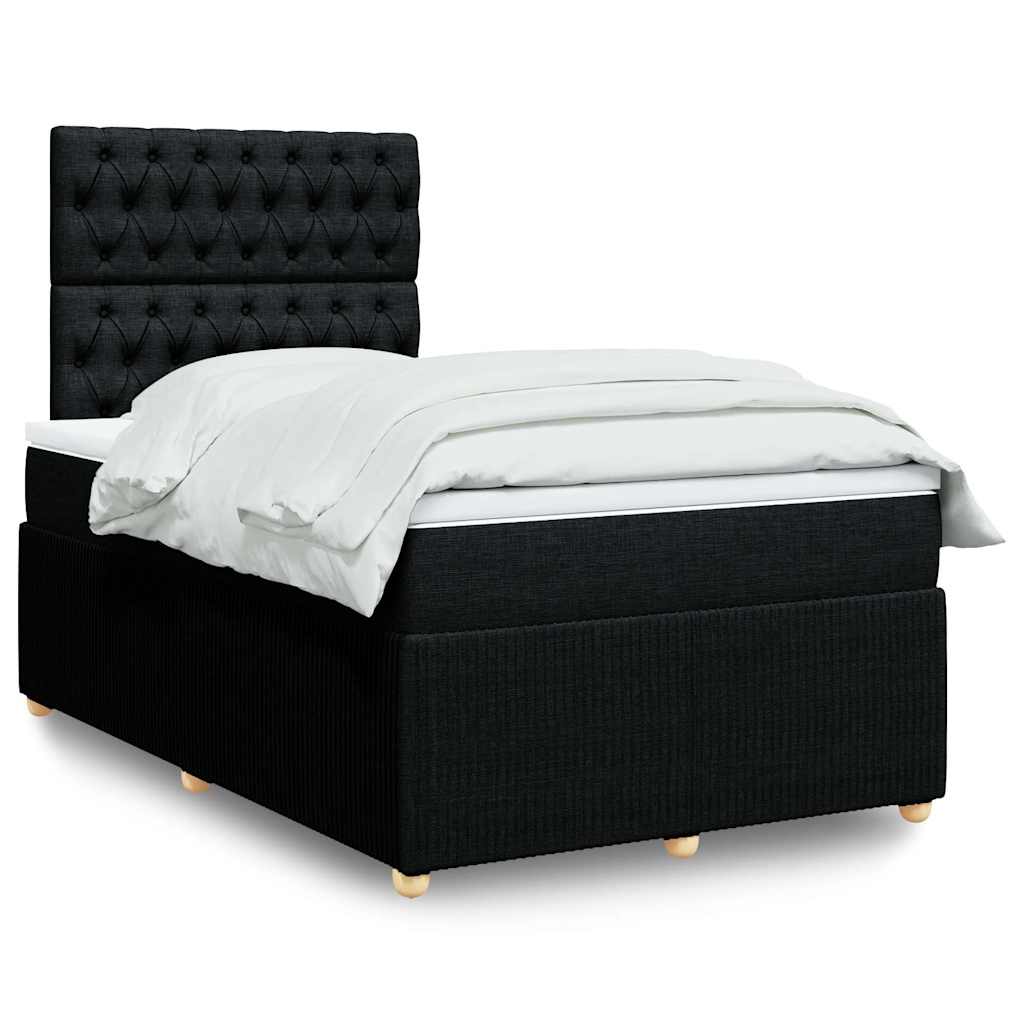 Boxspring met matras stof zwart 120x200 cm is nu te koop bij PeponiXL, paradijselijk wonen!