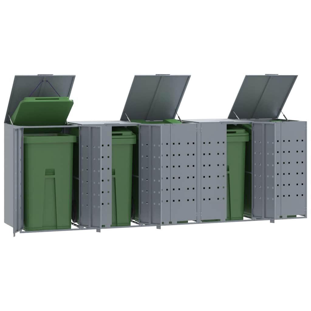 Containerberging voor 5 containers 345x79x117 cm staal grijs is nu te koop bij PeponiXL, paradijselijk wonen!
