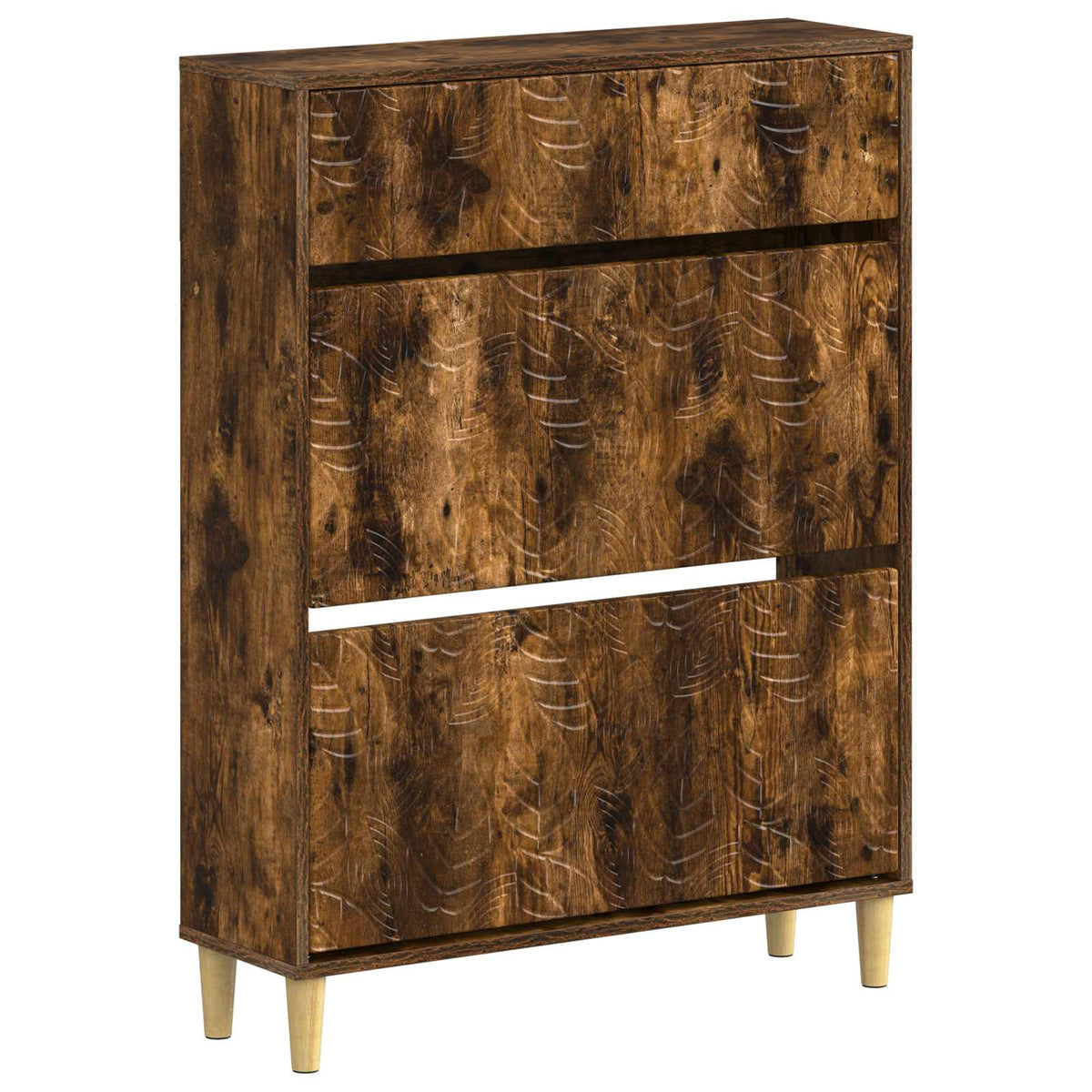 Schoenenkast DELFT 78 x 24 x 103 cm Bewerkt hout Gerookt eiken is nu te koop bij PeponiXL, paradijselijk wonen!
