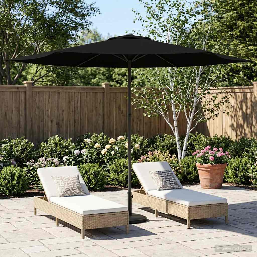 Tuinparasol 300 x 300 cm Polyester Rechthoekig Zwart is nu te koop bij PeponiXL, paradijselijk wonen!