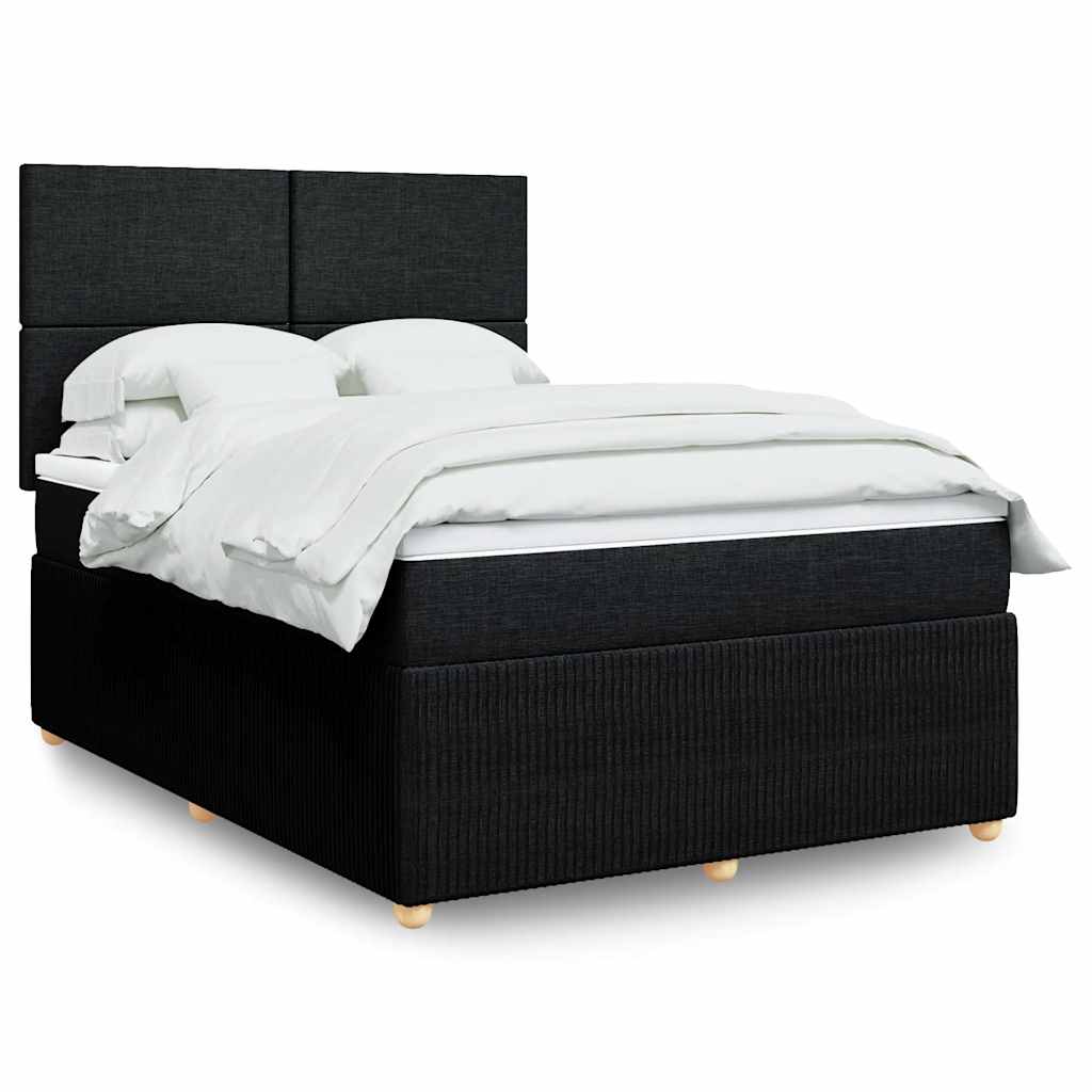 Boxspring met matras stof zwart 140x200 cm is nu te koop bij PeponiXL, paradijselijk wonen!