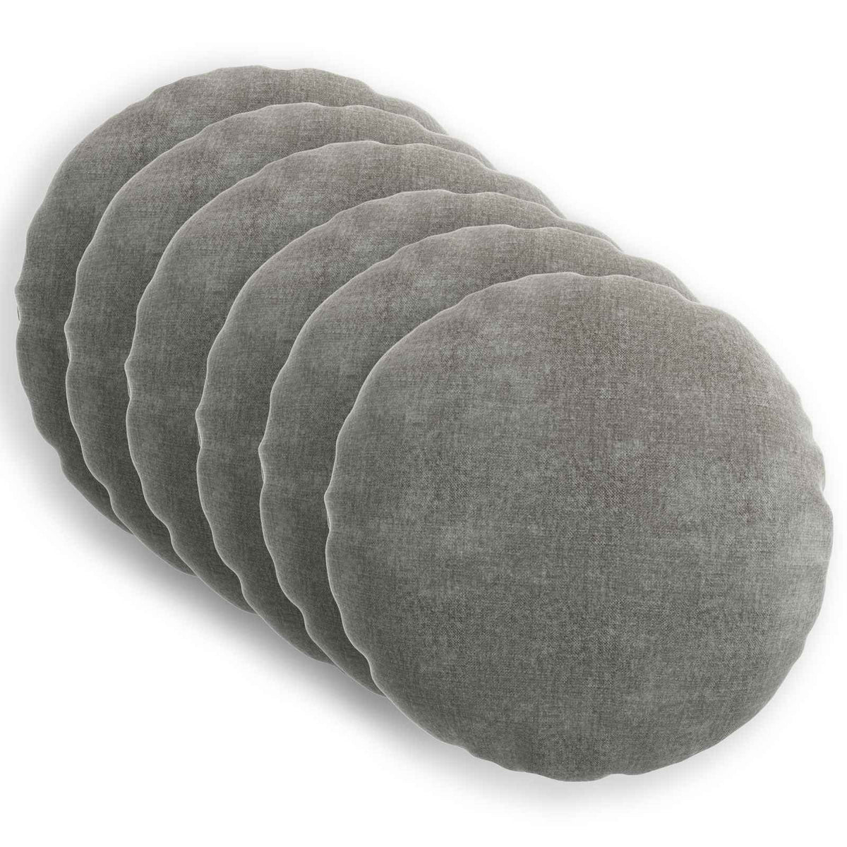 Kussensloop 6 st HEERLEN Donkergrijs Ø 60 cm Chenille Stof is nu te koop bij PeponiXL, paradijselijk wonen!
