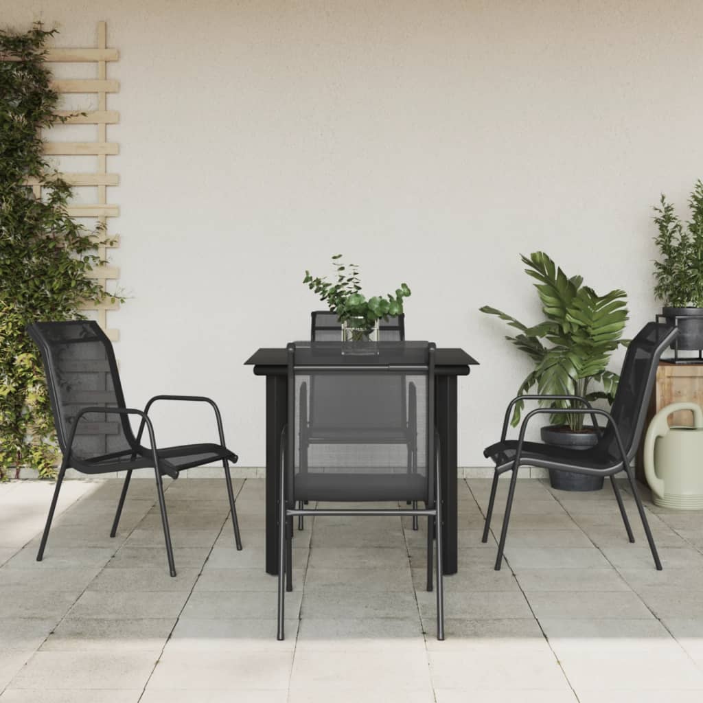 5-delige Tuinset textileen en staal zwart is nu te koop bij PeponiXL, paradijselijk wonen!