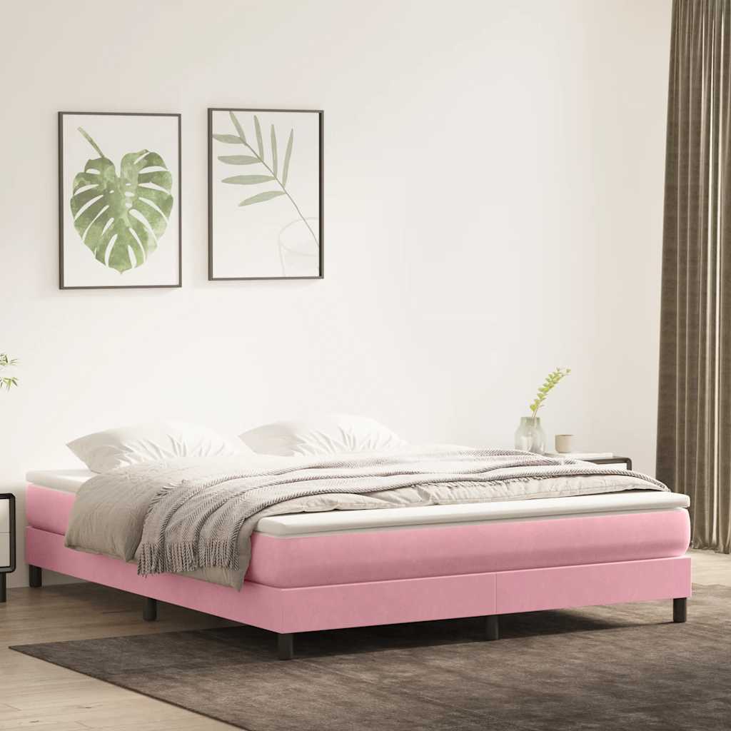 Boxspringbed zonder matras 180x220 cm fluweel roze is nu te koop bij PeponiXL, paradijselijk wonen!