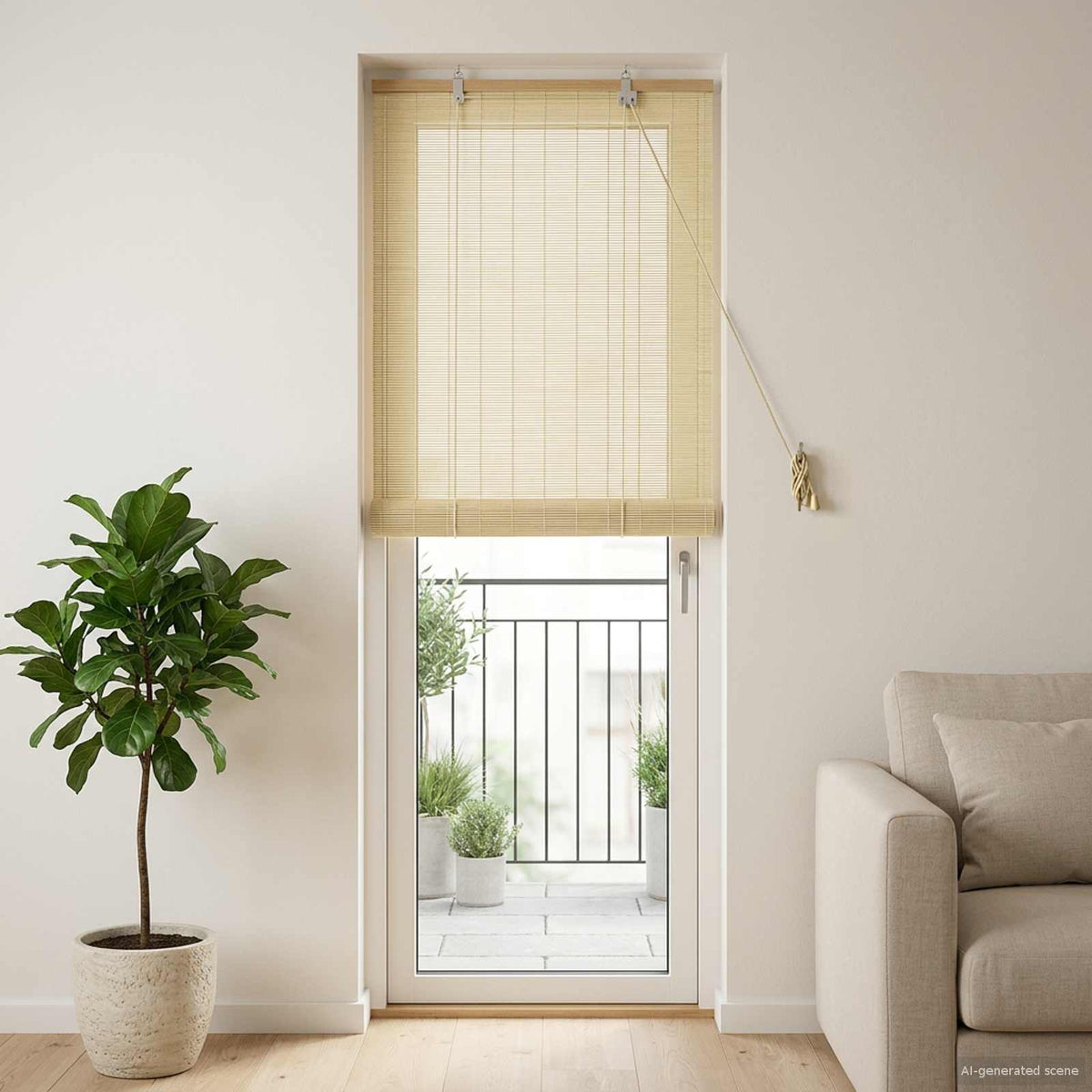 Rolgordijn Naturel 50 x 220 cm Bamboe is nu te koop bij PeponiXL, paradijselijk wonen!