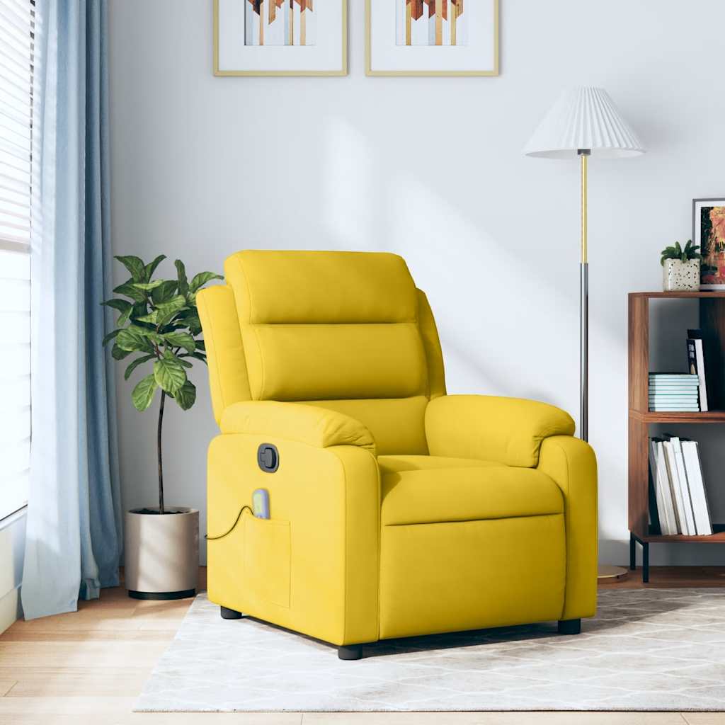 Massagestoel verstelbaar fluweel geel is nu te koop bij PeponiXL, paradijselijk wonen!
